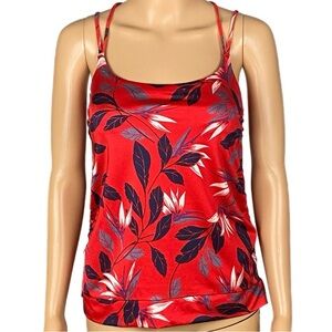 ATHLETA Aqualuxe Paradaiso Blousy Tankini Top radiant red Small NEW WITH TAGS